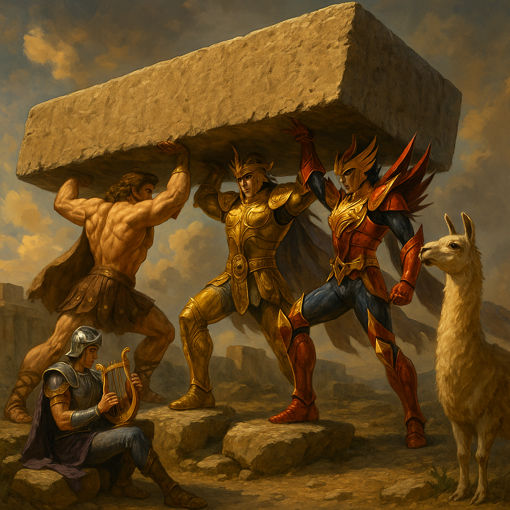 Hércules e alguns Cavaleiros de Atena